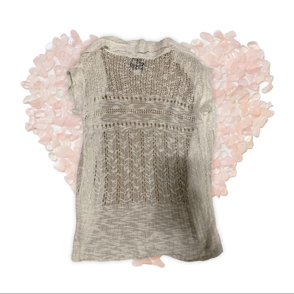 Small Pink Rose White Lace Sheer Cardigan - Picture 3 of 4